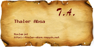 Thaler Absa névjegykártya